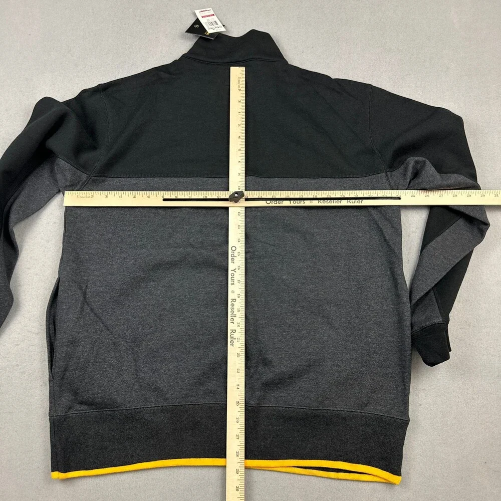 Vintage Nautica Competition Sweater Men XL Gray Black 1/4 Zip Y2K Deadstock